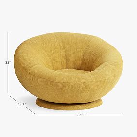 west elm x pbt Basket Slub Dark Horseradish Groovy Swivel Chair