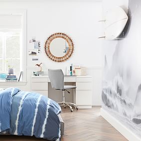 Blaine Wooden Slat Framed Mirror (30")