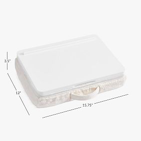 Adjustable Bunny Fur Lapdesk with Storage- Ivory