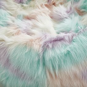 Large Unicorn Faux Fur Bean Bag Chair Slipcover Only