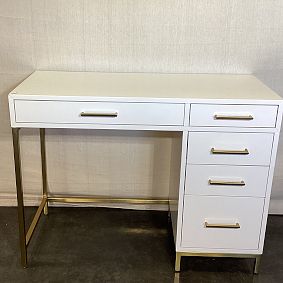 Open Box: Blaire Single Pedestal Storage Desk (40") - Simply White