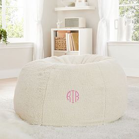 Sherpa Ivory Bean Bag Chair Collection