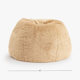 Large Faux Shearling Natural Faux Fur Bean Bag Chair Slipcover Only
