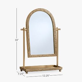 Leighton Arched Brass Vanity Mirror (15"x 10")