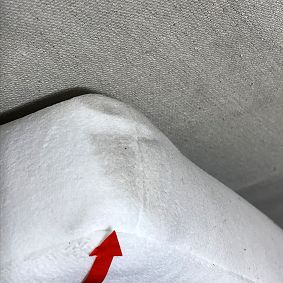 Open Box: Smart Auburn Piped No Nails Dorm Headboard, Twin - Everyday Velvet White w/ White Piping