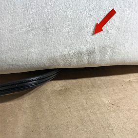 Open Box: Smart Auburn Piped No Nails Dorm Headboard, Twin - Everyday Velvet White w/ White Piping