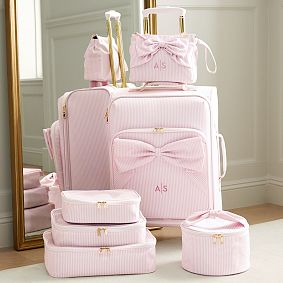 Le Petit Pink Bow Packing Cubes, Set of 3