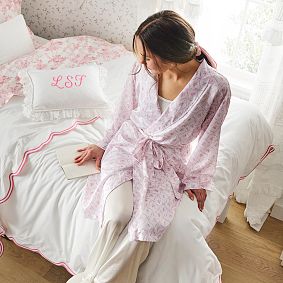 LoveShackFancy Floral Trellis Silky Robe
