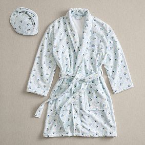 Hill House Home Clematis Scallop Robe &amp; Hair Wrap Set
