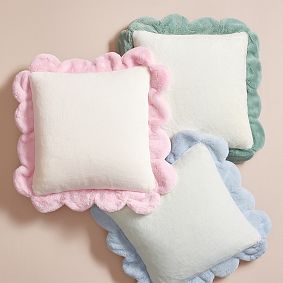 Scallop Faux Fur Pillow