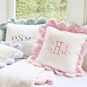 Scallop Faux Fur Pillow