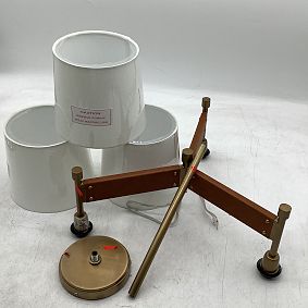 Open Box: Classic Leather Semi Flushmount - Antique Brass, White