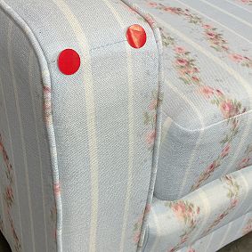 Open Box: LoveShackFancy Grove Sleeper Sofa (54.5") - Sun Terrace Stripe Blue