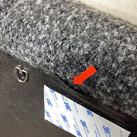 Open Box: Smart Baldwin No Nails Dorm Headboard, Twin - Perf Melange Boucle Charcoal