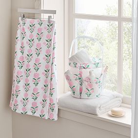 Hydrangea Bath Wrap &amp; Shower Caddy Set