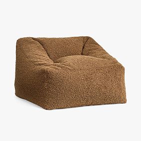 Large Teddy Faux Fur Brown Modern Bean Bag Lounger