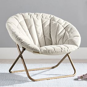Lustre Velvet Linen Channel Stitch Hang-A-Round Chair