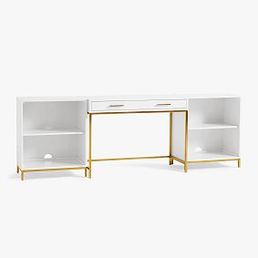 Blaire Writing Desk &amp; Cubby Bookcase Set (90"w x 18"d)