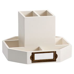 Classic Wooden Desk Accessories, Rotating Caddy