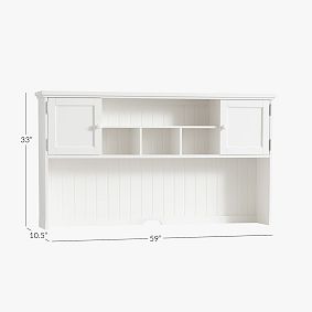Beadboard Storage Desk Hutch (59"w x 10.5"d)