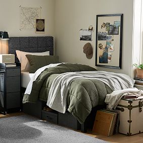 Faux Leather Cube Dorm Trunk (18")