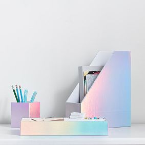 Paper Desk Accessories, Set of 3, Iridescent