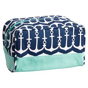 Cape Cod Sleepover Toiletry Bag, Navy Anchor