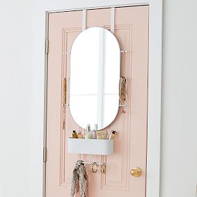 Over-the-Door Oval Mirror Organizer