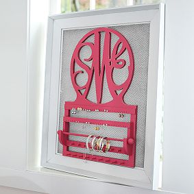 Script Monogram Wall Jewelry Storage