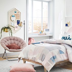 west elm x pbt Chenille Tweed Rosette Hang-A-Round Chair