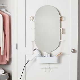 Over-the-Door Oval Mirror Organizer