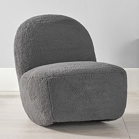 Charcoal Sherpa Rocking Lounge Chair