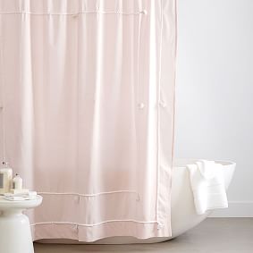 Classic Tassel Chambray Shower Curtain
