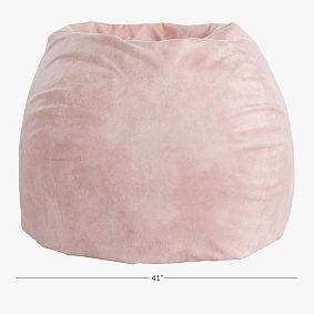 Large Textured Faux Suede Blush Bean Bag Chair