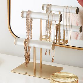 Ava Frosted Acrylic Double Bar Jewelry Stand