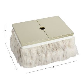 Faux-Fur Mani Pedi Lapdesk - Snow Cat