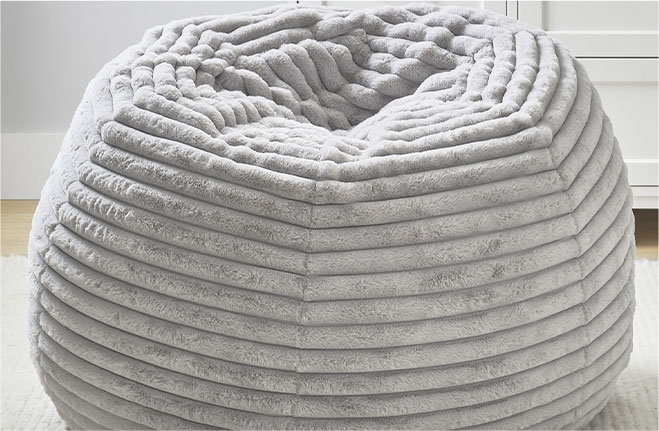 Channel Cloud Light Gray on the Bean Bag Chair