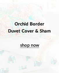 Organic Orchid Border Duvet Cover + Sham