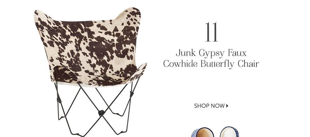 Junk Gypsy Faux Cowhide Butterfly Chair