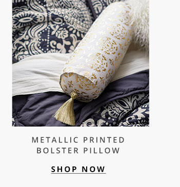 Metallic Printed Bolster Pillow