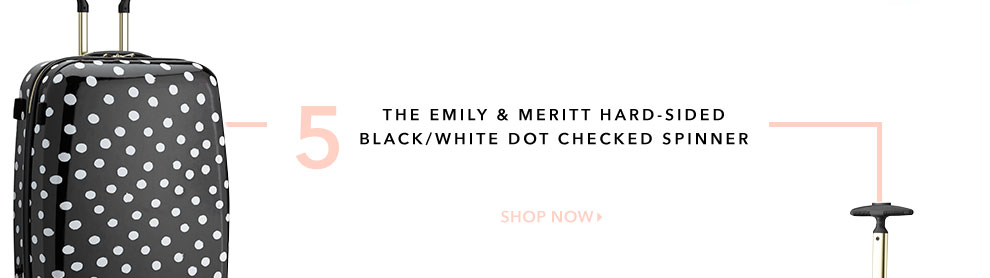 The Emily & Meritt Hard-Sided Black/White Dot Checked Spinner