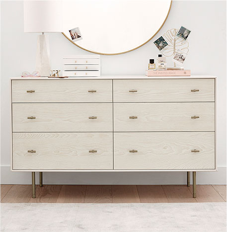 shop modernist 6-drawer wide dresser