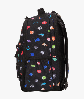 Side-facing image of Gear-Up Adaptive Backpack in NFL print.