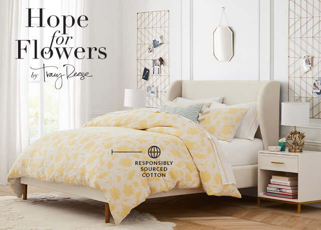 Matelassé Floral Duvet Cover and Sham