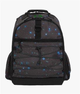 Front-facing image of Gear-Up Adaptive Backpack in Minecraft™ The End™ Glow print.