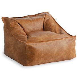 Vegan Leather Caramel Modern Lounger