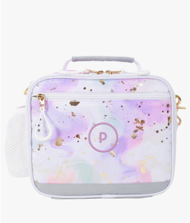 Front-facing image of Gear-Up Adaptive Lunch in Color Flow Metallic Watercolor Tie Dye print.