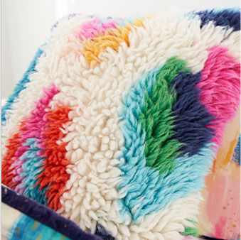 shop EttaVee shaggy leopard pillow cover