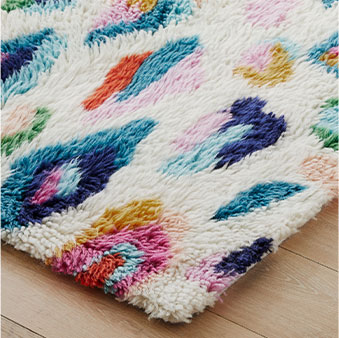 shop EttaVee shaggy leopard wool rug
