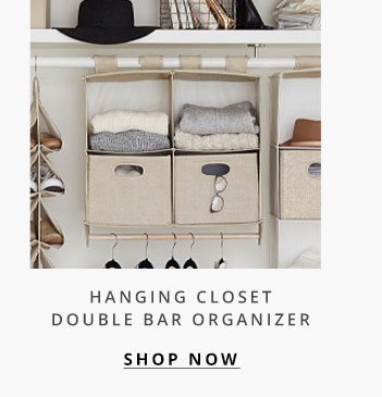 Hanging Closet Double Bar Organizer